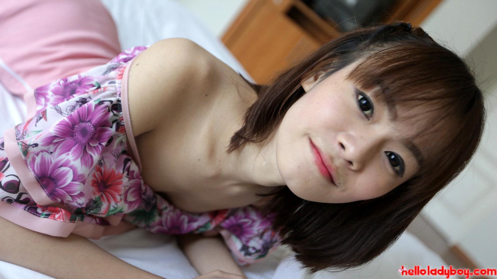 Asian Femboy Girl With A New Dildo